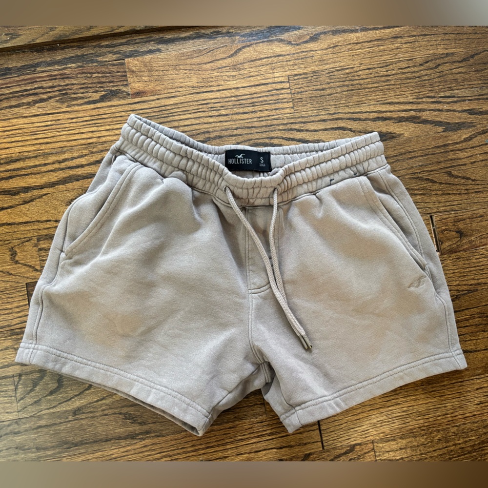 Hollister Light Gray brown Drawstring sweat Shorts sz small
